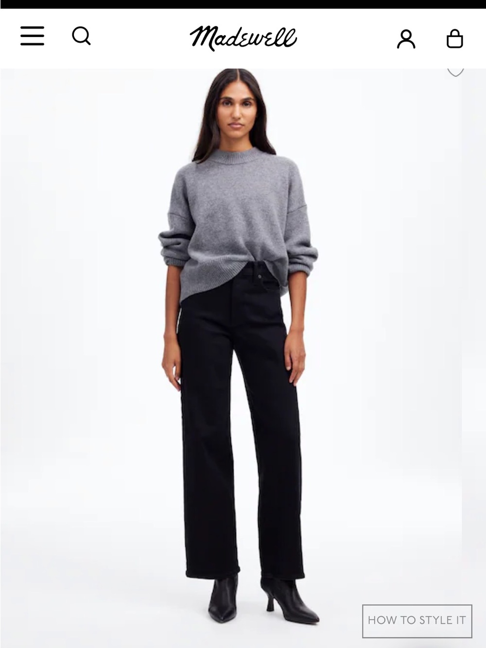 Madewell Wide-Leg High-Rise Pants in Black